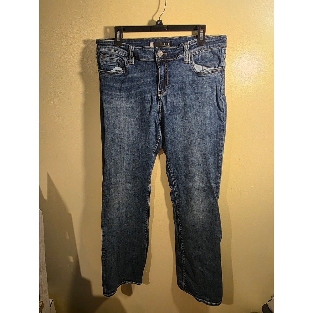 Kut from the Kloth Natalie Bootcut Jeans Medium Wash Denim Womens 16 Stretch